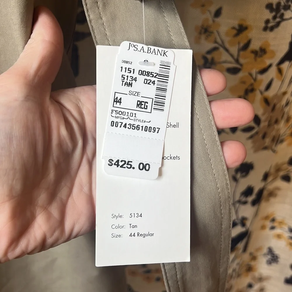 NWT Jos. A. Bank Men’s trench coat/raincoat - Picture 6 of 9